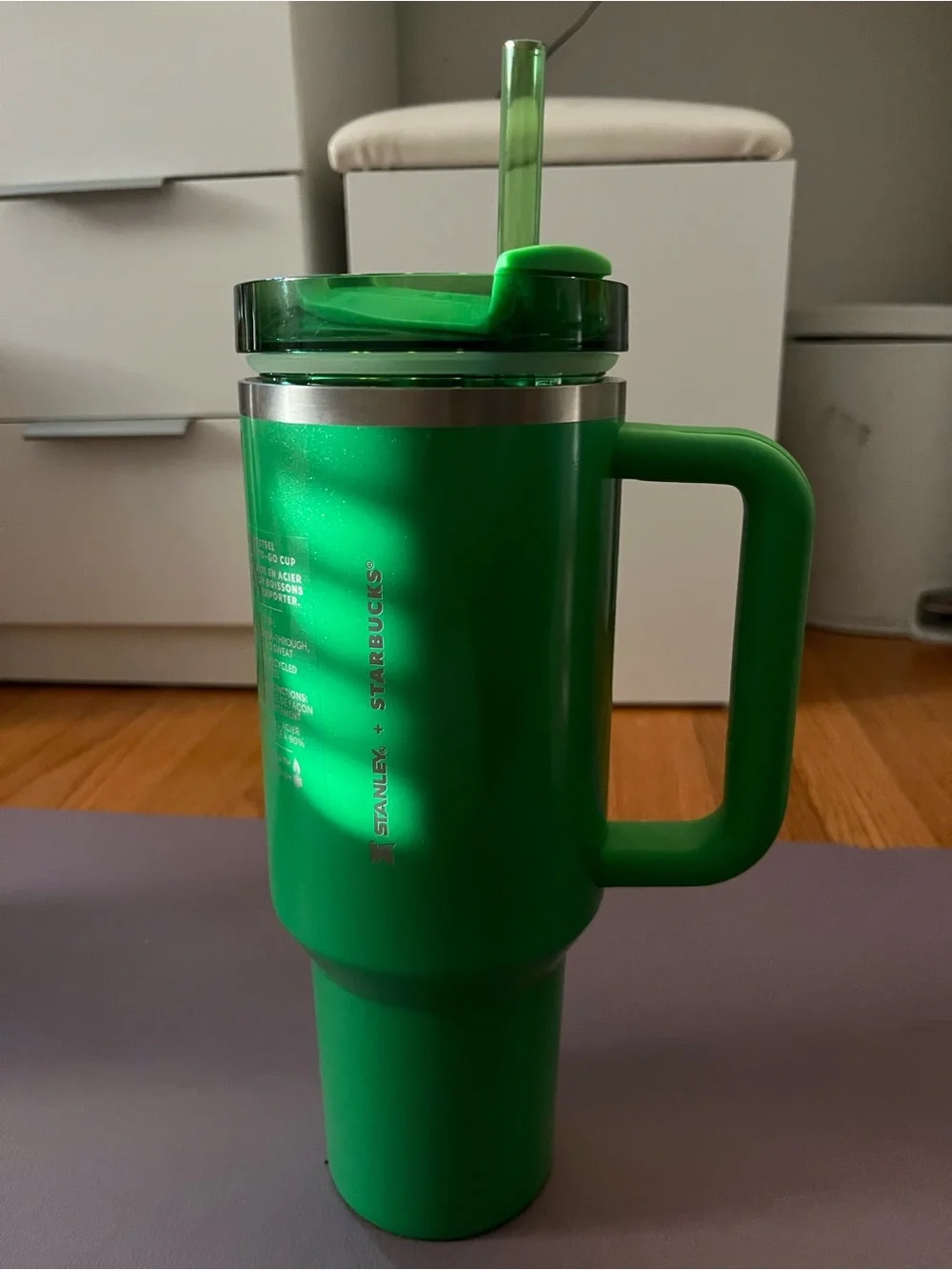 Brand new never used green Starbucks Stanley with straw